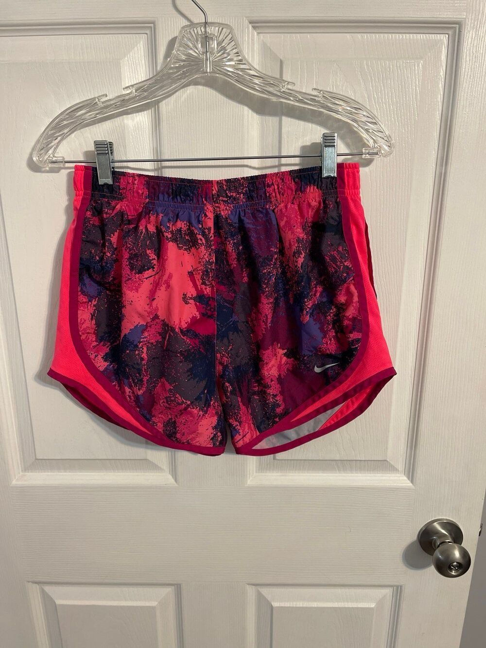Nike Dri-Fit Pink Splatter Tempo Running Shorts Size M